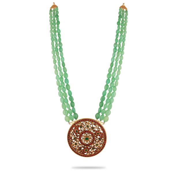 Tvisha Russian Emerald & Ruby Pendant Necklace 
