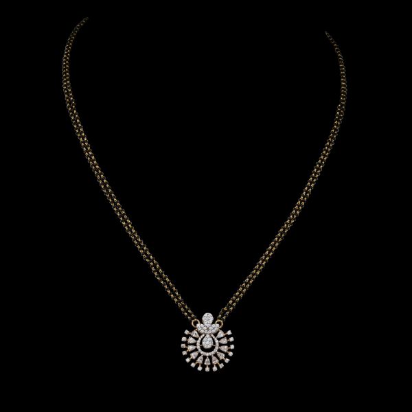 Dharsha Diamond Black Beads Chain