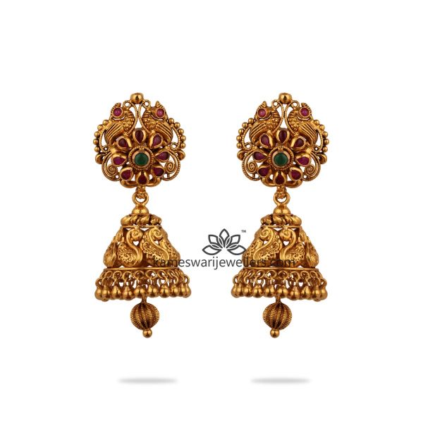 Rishita Antique Jhumki Earrings 