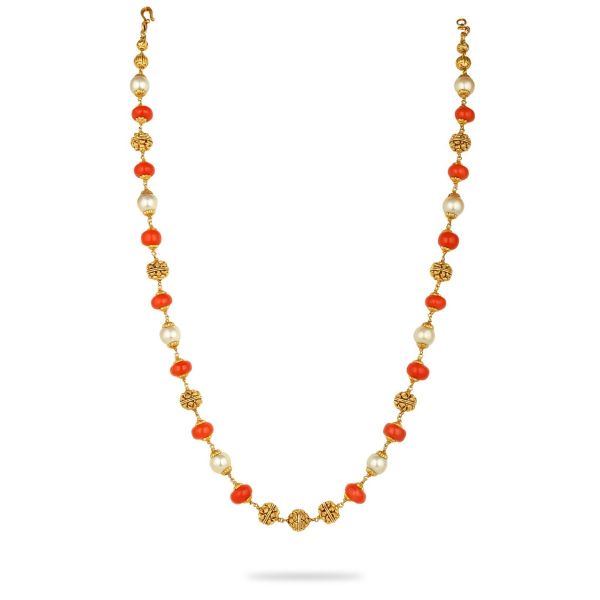 Charvi Pearls and Corals Chain Necklace