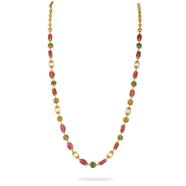 Advith Rubi and Emerald Chain Necklace