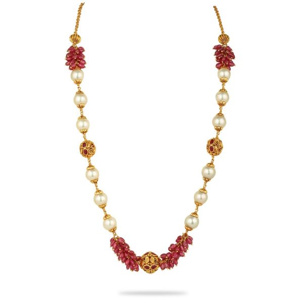 Pavalan Rubies and Pearl Necklace