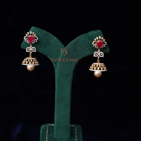 Simple Floret Diamond Jhumkis