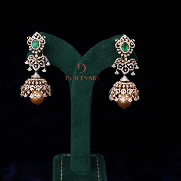 Majestic Floret Diamond Jhumkis