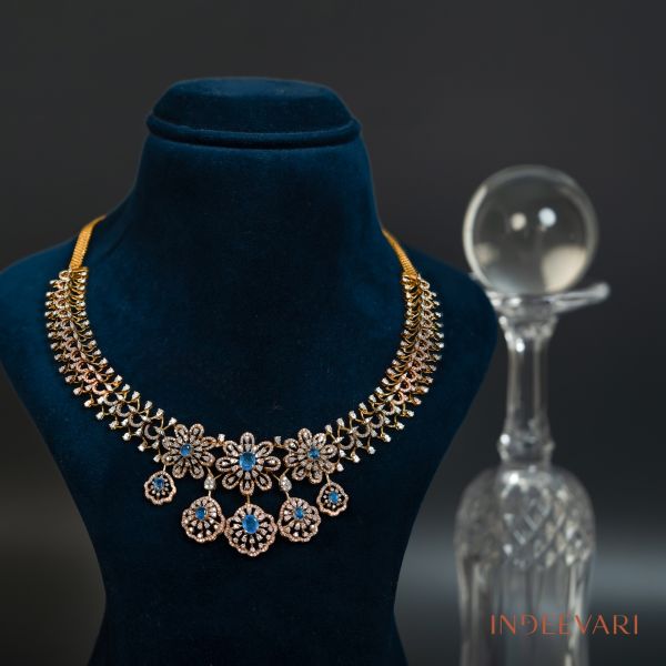 Sapphire Floral Grandeur Diamond Necklace