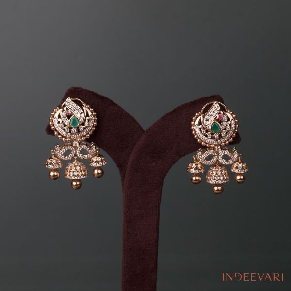 Mayurika Rose Gold Detachable Earrings