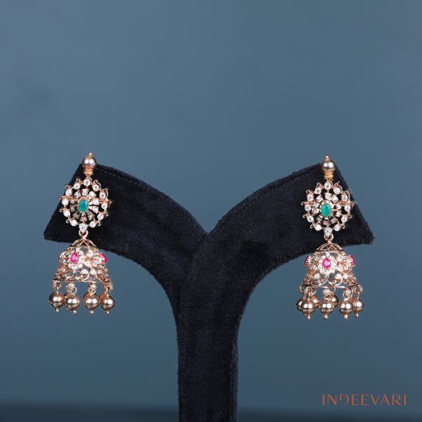 Dhwani Swarovski Open Closed Setting Jhumkis