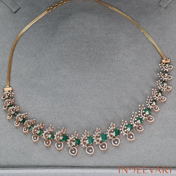 Royal Pear Drop Diamond Emerald Necklace