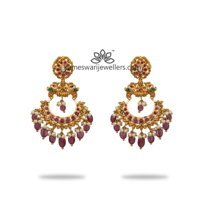 Buy Emeralds Lunar Kundan Pearl Earrings for Women Online at Ajnaa Jewels  |390676