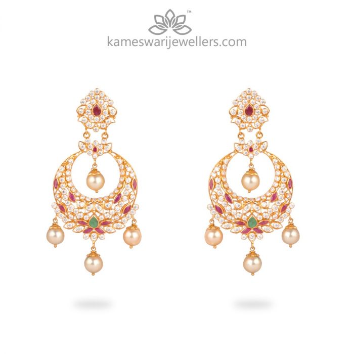 Buy Earrings Online | Lite Wt Chandbali from Indeevari