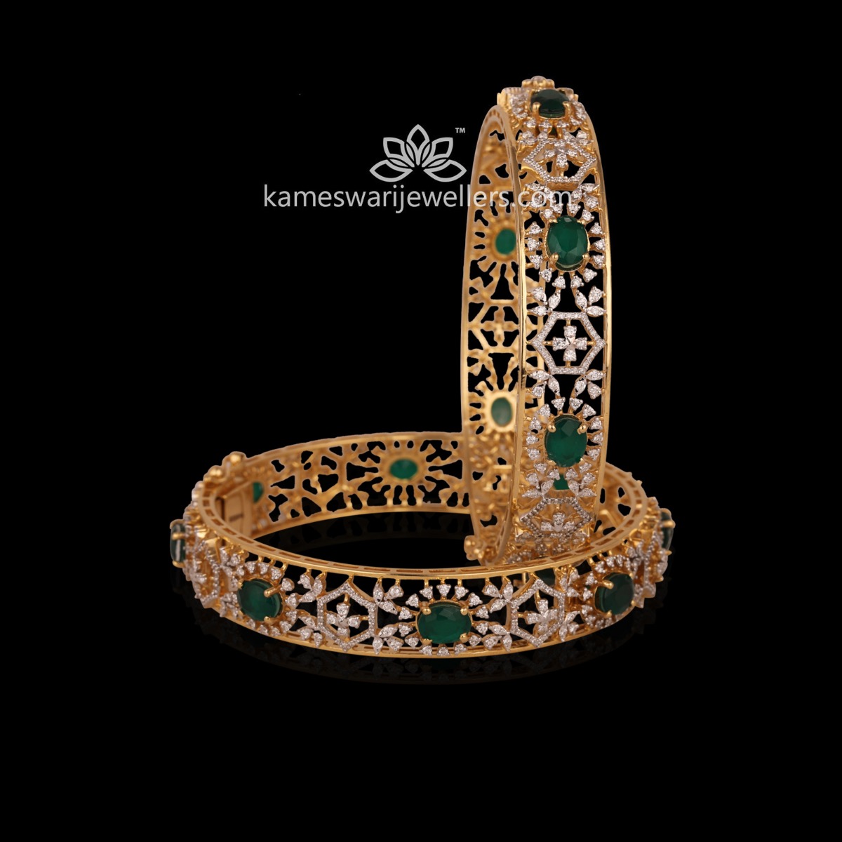 Uncut diamond bangles on sale designs